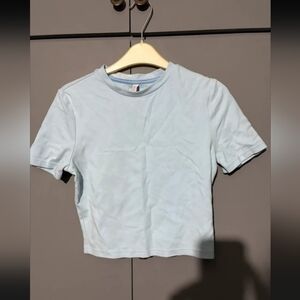 Oh Polly Sky Blue Crop Top